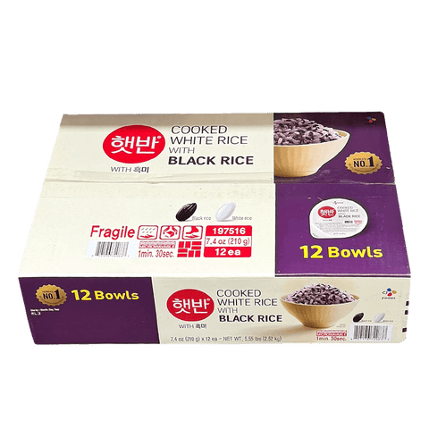 CJ COOKED RICE BLACK RICE BOX   210g*12