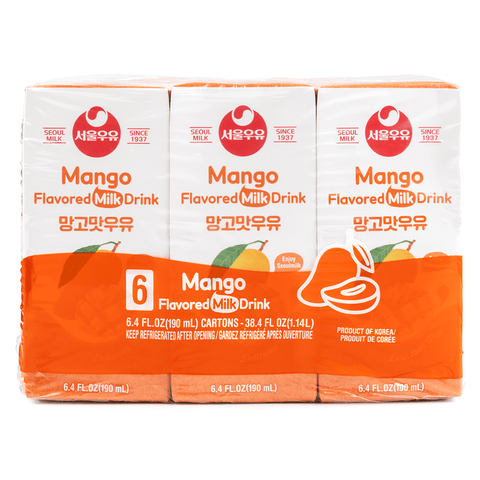 SEOUL MILK  MANGO MILK 6PK   190ml6