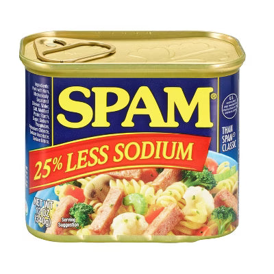 SPAM LUNCHEON MEAT LESS SALT 1   12oz